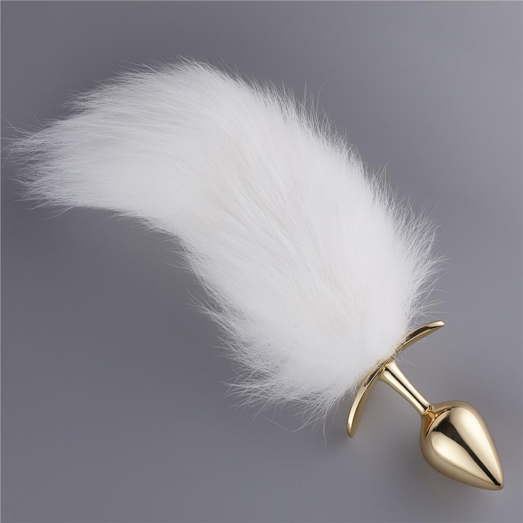 Premium Velvety Soft White Fox Tail Anal Plug – Luxe Faux Fur