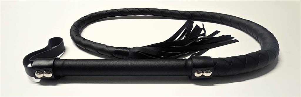 Handcrafted Faux Leather Bullwhip – 124cm Braided Design, Perfect for BDSM & Roleplay, Durable Handle