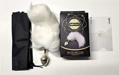 Premium Velvety Soft White Fox Tail Anal Plug – Luxe Faux Fur