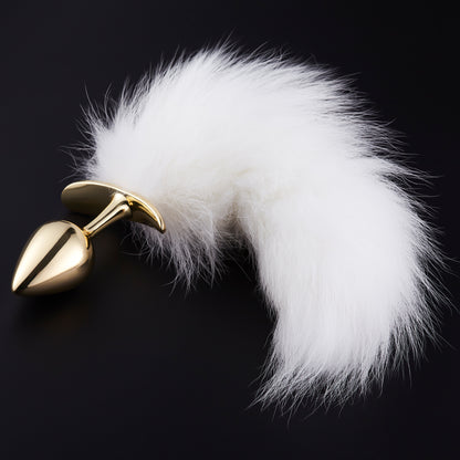 Premium Velvety Soft White Fox Tail Anal Plug – Luxe Faux Fur