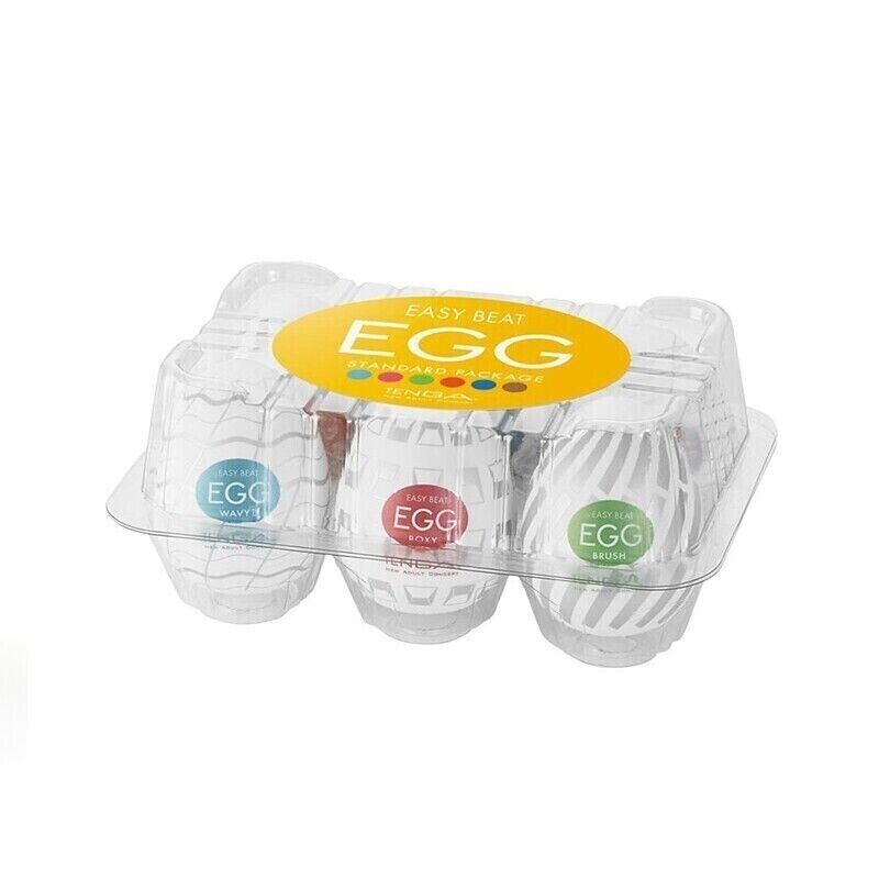 Male Masturbation Eggs - 6-Pack - Super Soft Silicone, Various Sensations