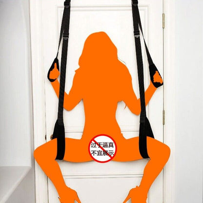 Bondage Leg Spread Door Harness - Adjustable Door-Mounted Restraint System