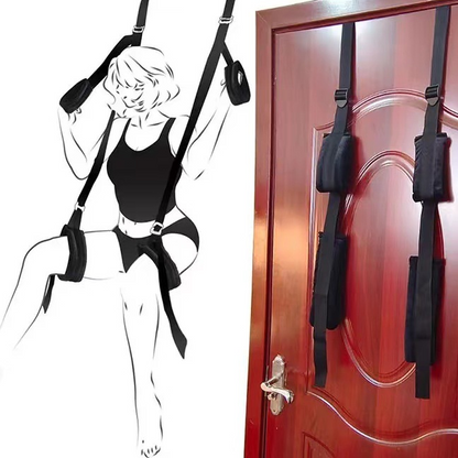 Bondage Leg Spread Door Harness - Adjustable Door-Mounted Restraint System