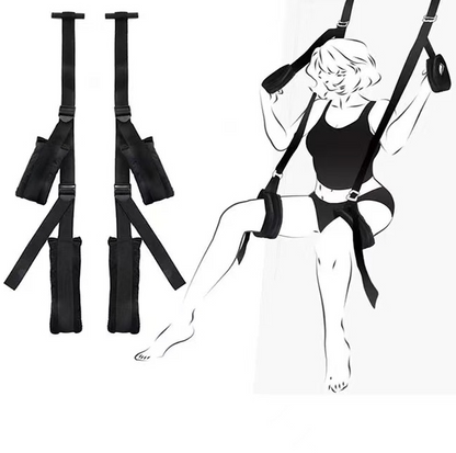 Bondage Leg Spread Door Harness - Adjustable Door-Mounted Restraint System