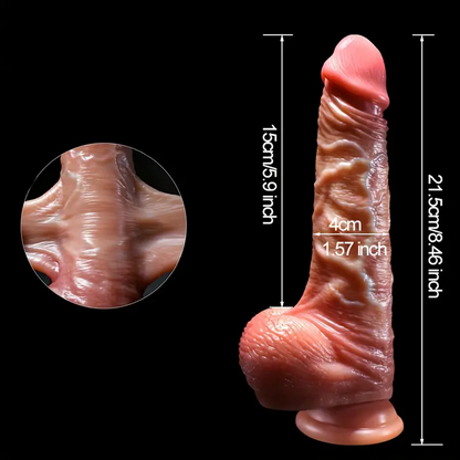 RealFeel Bliss - 6-Inch Dildo with Dual-Layered Foreskin and Lifelike Balls