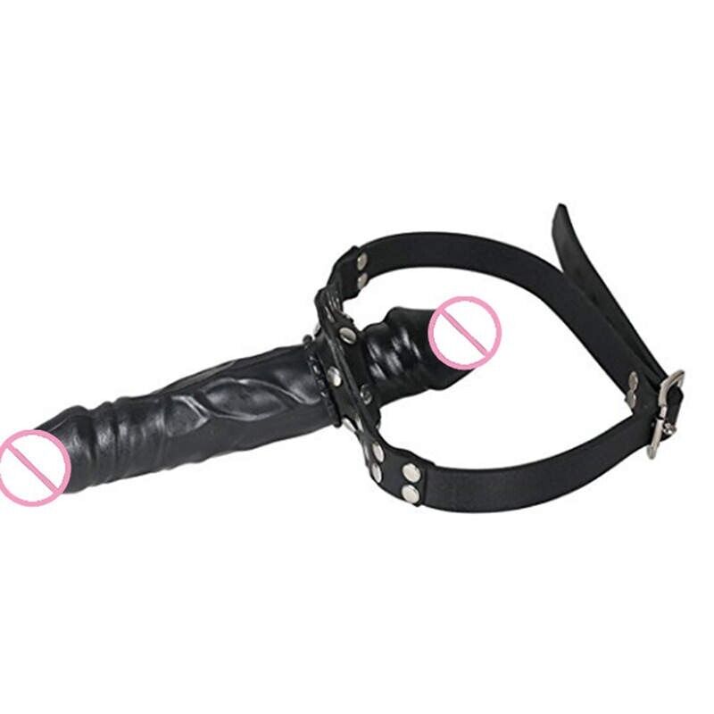 Mouth Dildo Gag with Adjustable Leather Straps