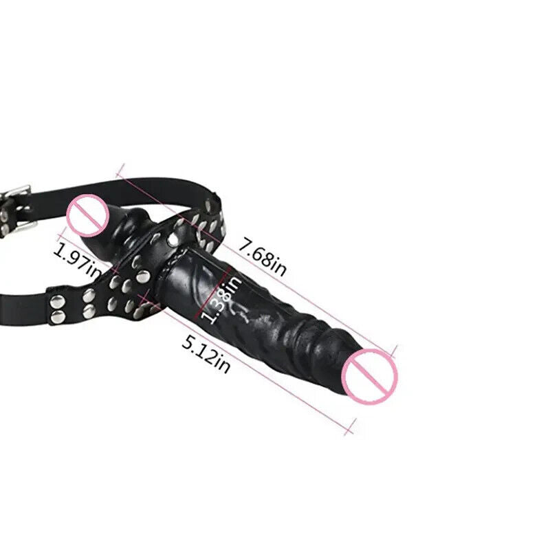 Mouth Dildo Gag with Adjustable Leather Straps