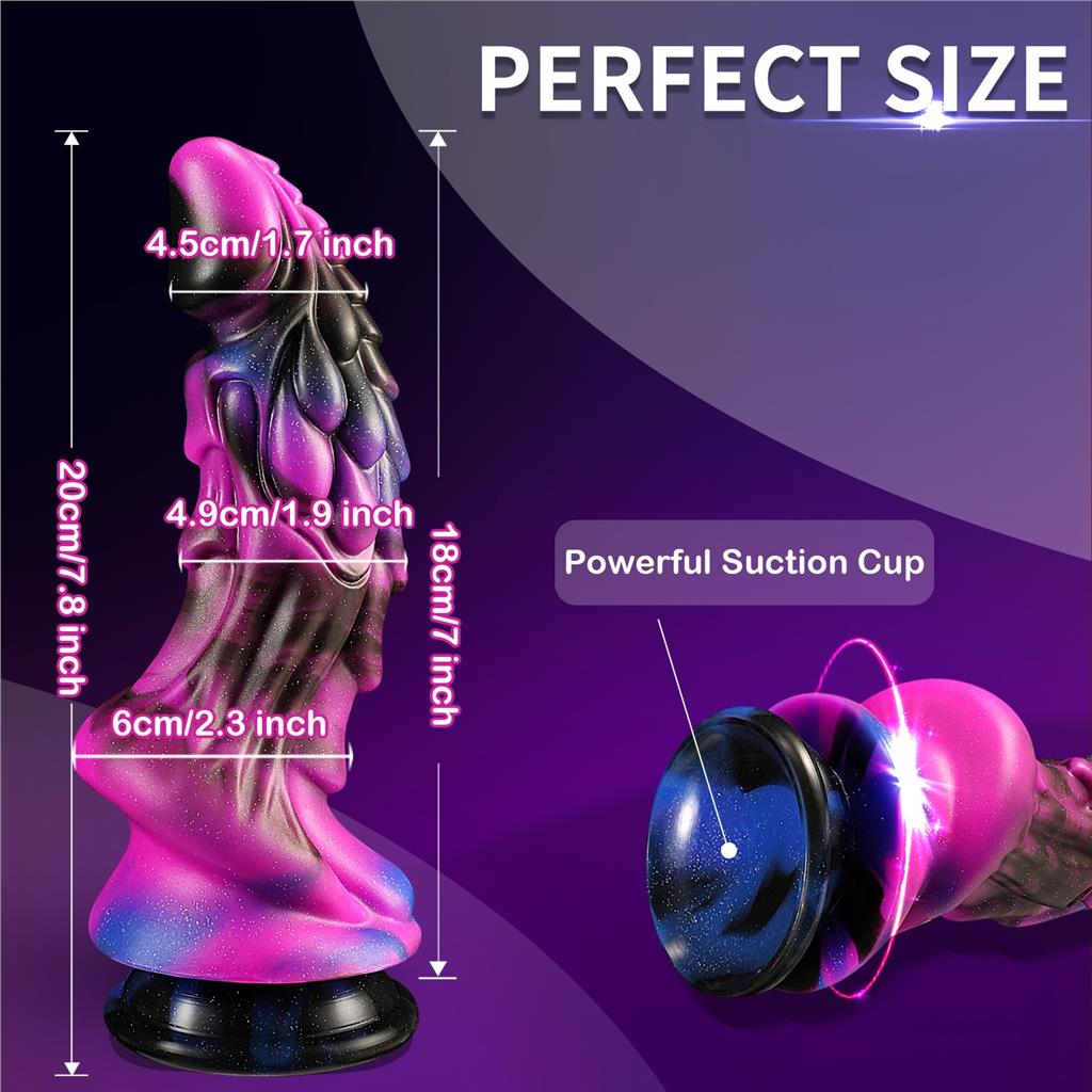 Majestic Dragon Fantasy Dildo - Galaxy Glow  - 7.5" Suction Cup Pleasure