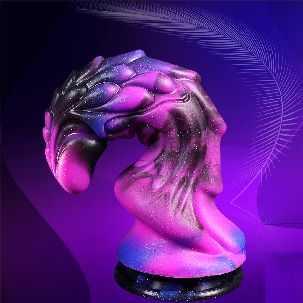 Majestic Dragon Fantasy Dildo - Galaxy Glow  - 7.5" Suction Cup Pleasure