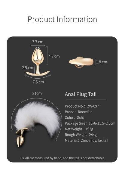 Premium Velvety Soft White Fox Tail Anal Plug – Luxe Faux Fur