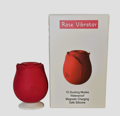 Red Rose Clit Sucker - Magnetic USB Rechargeable - 10 Settings