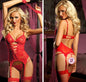 Eternal Elegance - Women's Lace-Adorned Full Body Lingerie Set in Red or Black