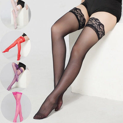 Women's Lace Stockings - Elegance in Lace Lingerie  - In White or Black