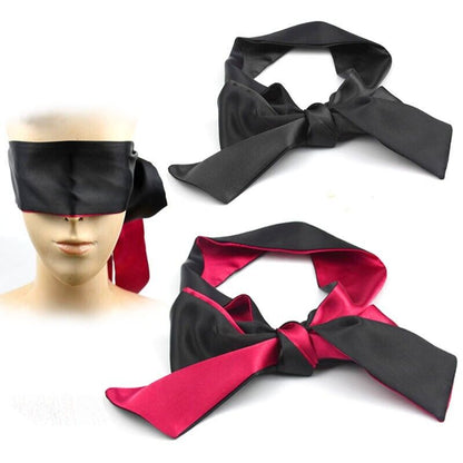 Sexy Velvet Veil - Silky Bondage Blindfold - Black/Red or Black