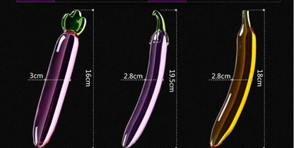 Crystal Glass Pleasures - Vibrant Vegetable Dildo Collection - Extremely Unique