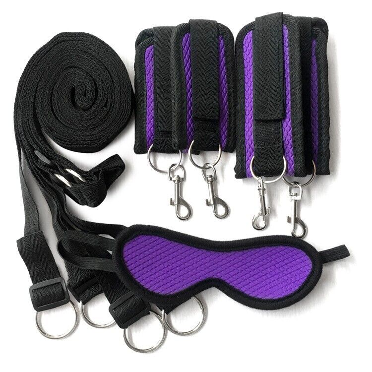 Velvet Embrace - Bondage Harness Restraint Set - Cuffs Blindfold & Strong Straps