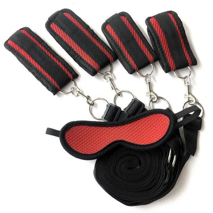 Velvet Embrace - Bondage Harness Restraint Set - Cuffs Blindfold & Strong Straps