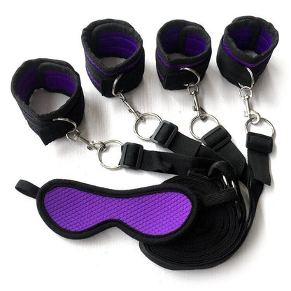 Velvet Embrace - Bondage Harness Restraint Set - Cuffs Blindfold & Strong Straps