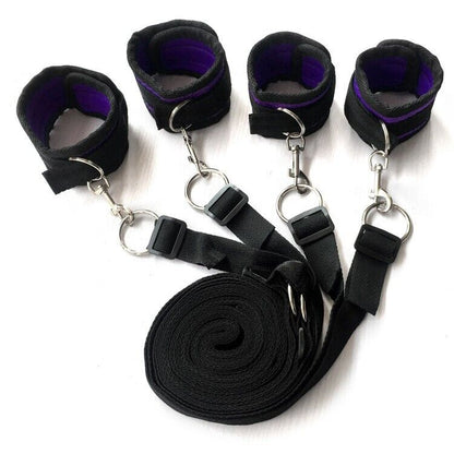 Velvet Embrace - Bondage Harness Restraint Set - Cuffs Blindfold & Strong Straps