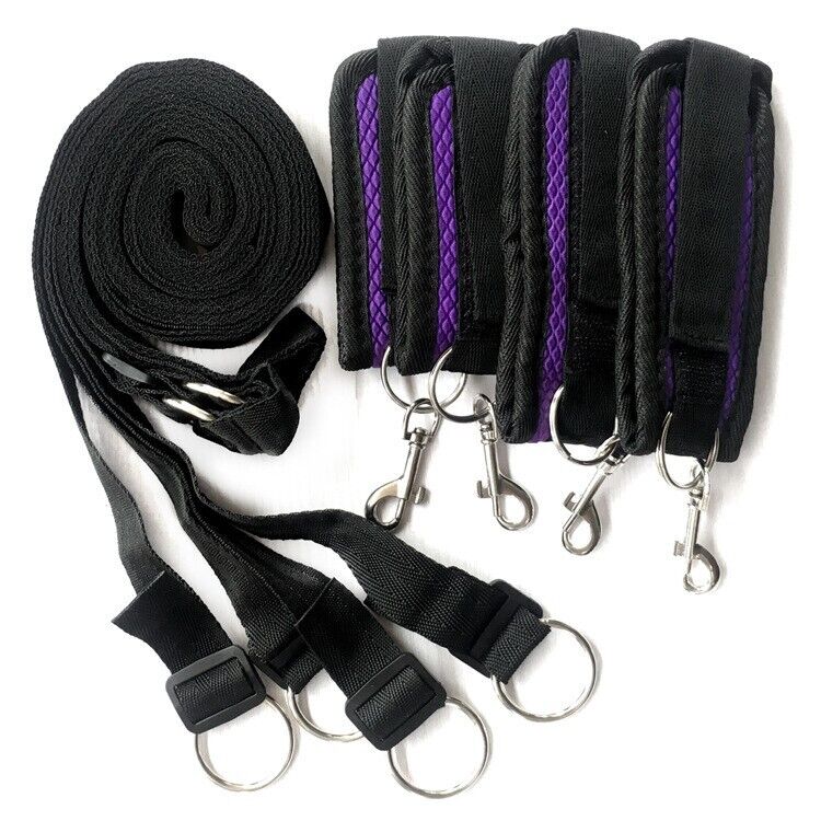 Velvet Embrace - Bondage Harness Restraint Set - Cuffs Blindfold & Strong Straps