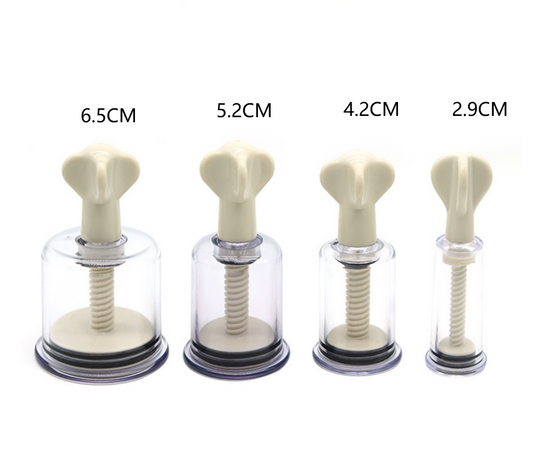 Divine Nipple Vacuum Cups Set - 4 Sizes for Pleasure and Sensation - Bondage Etc