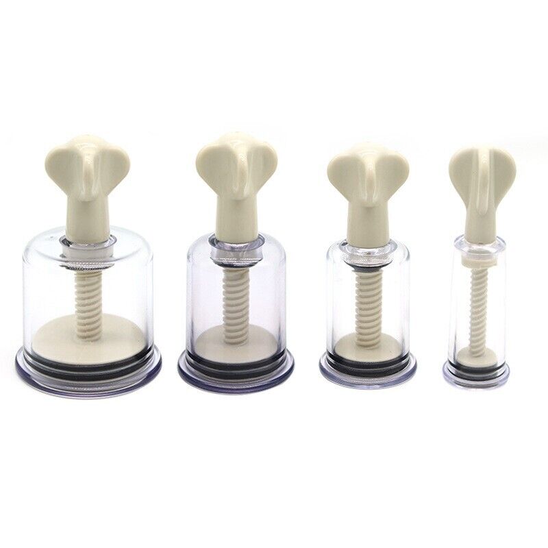 Divine Nipple Vacuum Cups Set - 4 Sizes for Pleasure and Sensation - Bondage Etc