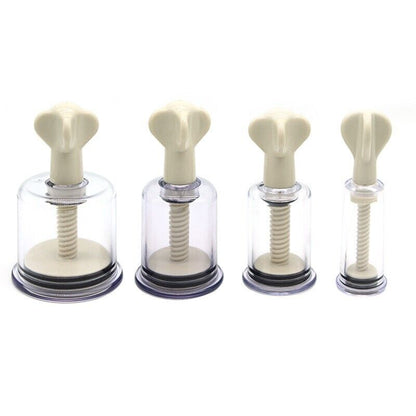 Divine Nipple Vacuum Cups Set - 4 Sizes for Pleasure and Sensation - Bondage Etc