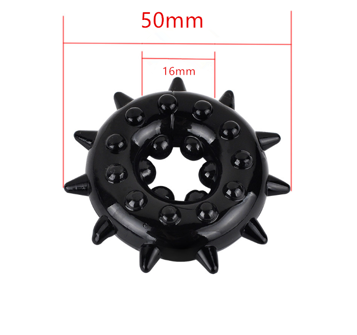 Sensory Duo - Pack of 2 Black Studded Penis Rings