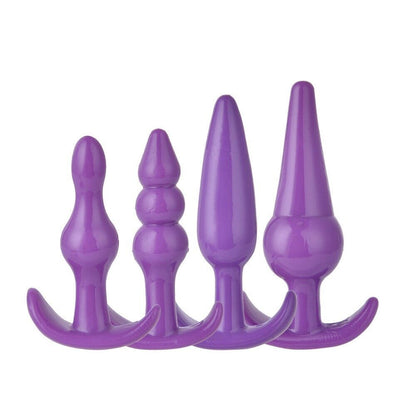 Sculpted Pleasures: 4-Piece Anal Set, Pink, Purple, Black - Bondage Play Etc