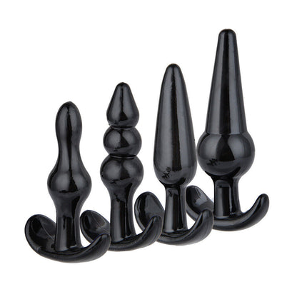 Sculpted Pleasures: 4-Piece Anal Set, Pink, Purple, Black - Bondage Play Etc