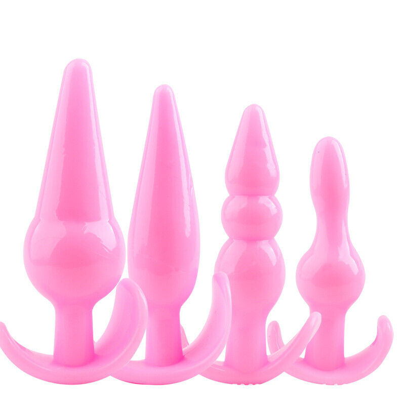 Sculpted Pleasures: 4-Piece Anal Set, Pink, Purple, Black - Bondage Play Etc