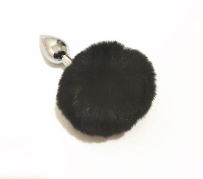 Plush Radiance - Bright Fluffy Anal Plug with Stainless Steel Core - BDSM Play