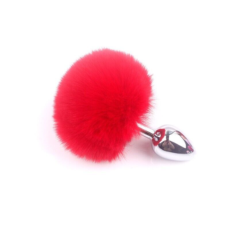 Plush Radiance - Bright Fluffy Anal Plug with Stainless Steel Core - BDSM Play