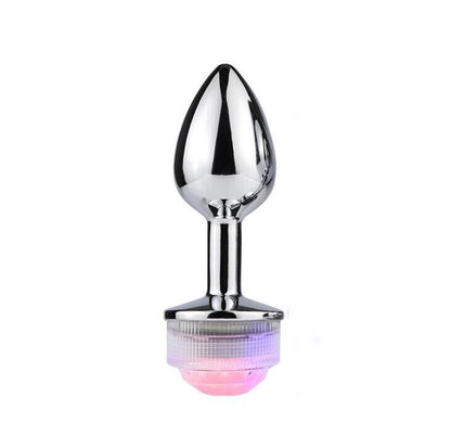 Luminous Elegance - Stainless Steel Anal Plug with Remote-Controlled Lights