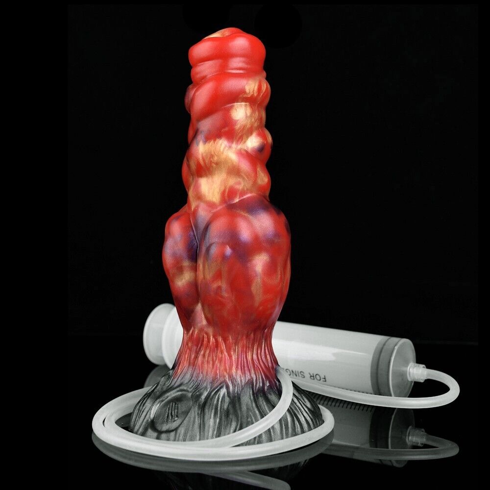 Inferno Eruption - Fantasy Squirting Dildo with Injector, Hand Pump, and Suction