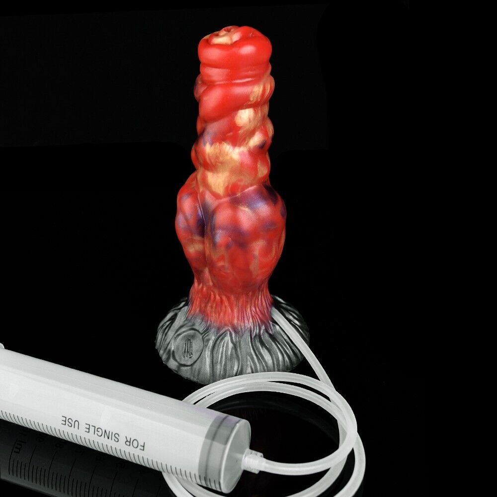 Inferno Eruption - Fantasy Squirting Dildo with Injector, Hand Pump, and Suction