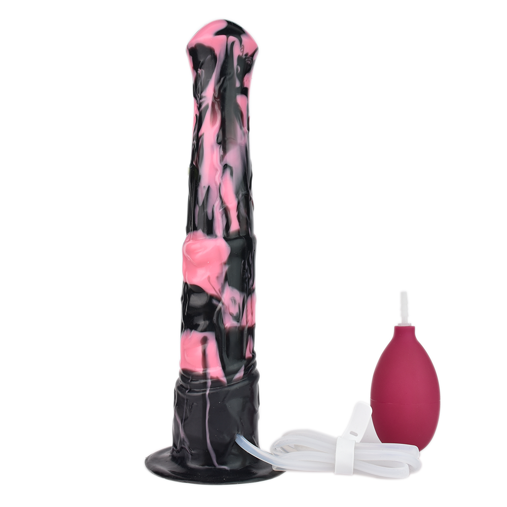 Magic Night - Fantasy Squirting Dildo - 30cm - Black/Pink - Suction, Strap-On