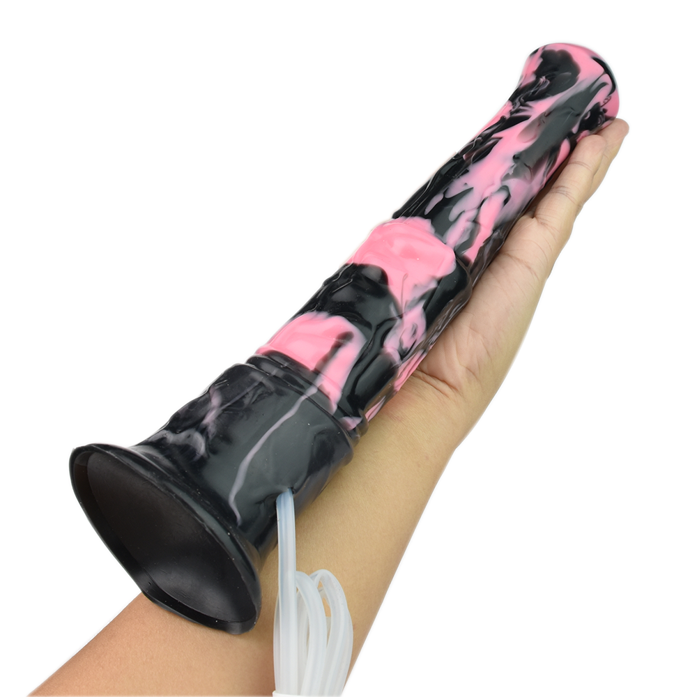 Magic Night - Fantasy Squirting Dildo - 30cm - Black/Pink - Suction, Strap-On