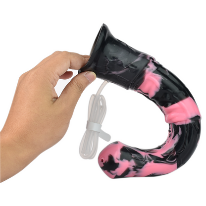 Magic Night - Fantasy Squirting Dildo - 30cm - Black/Pink - Suction, Strap-On