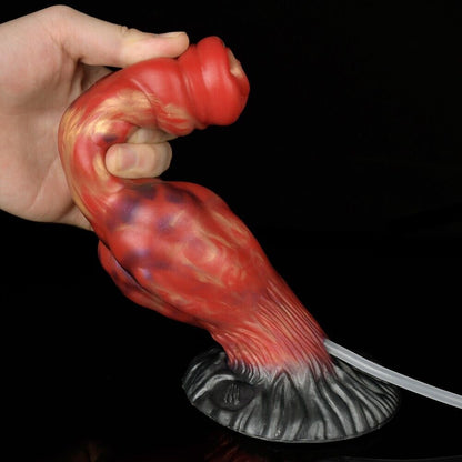 Inferno Eruption - Fantasy Squirting Dildo with Injector, Hand Pump, and Suction