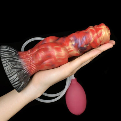 Inferno Eruption - Fantasy Squirting Dildo with Injector, Hand Pump, and Suction