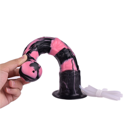 Magic Night - Fantasy Squirting Dildo - 30cm - Black/Pink - Suction, Strap-On