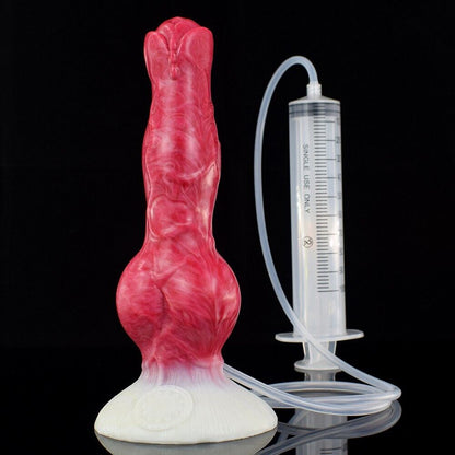 Hellfire Roar - Fantasy Squirting Dildo with Injector, Hand Pump, and Suction