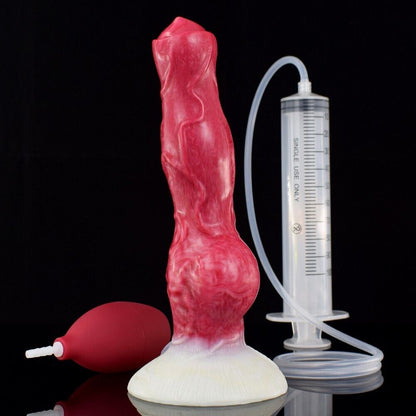 Hellfire Roar - Fantasy Squirting Dildo with Injector, Hand Pump, and Suction