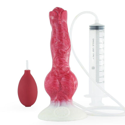 Hellfire Roar - Fantasy Squirting Dildo with Injector, Hand Pump, and Suction