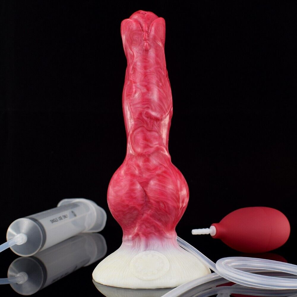 Hellfire Roar - Fantasy Squirting Dildo with Injector, Hand Pump, and Suction