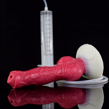 Hellfire Roar - Fantasy Squirting Dildo with Injector, Hand Pump, and Suction