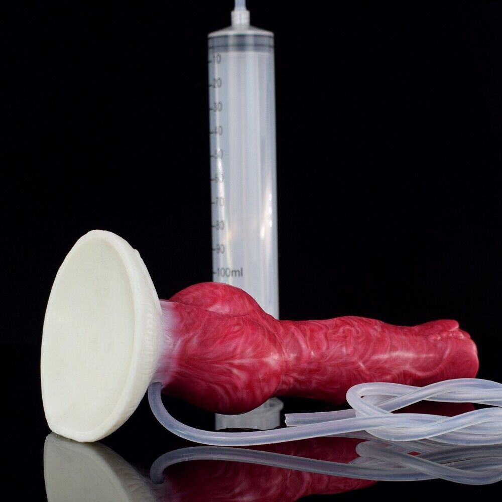 Hellfire Roar - Fantasy Squirting Dildo with Injector, Hand Pump, and Suction