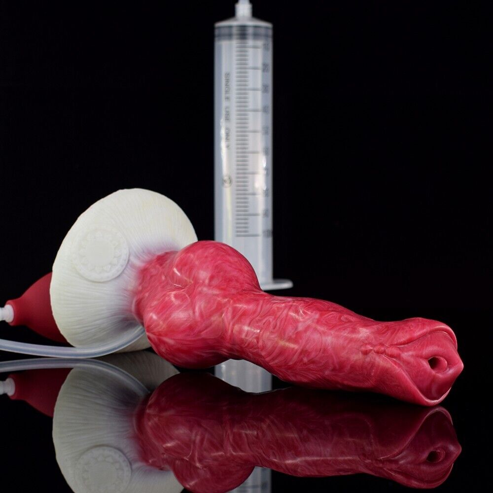 Hellfire Roar - Fantasy Squirting Dildo with Injector, Hand Pump, and Suction