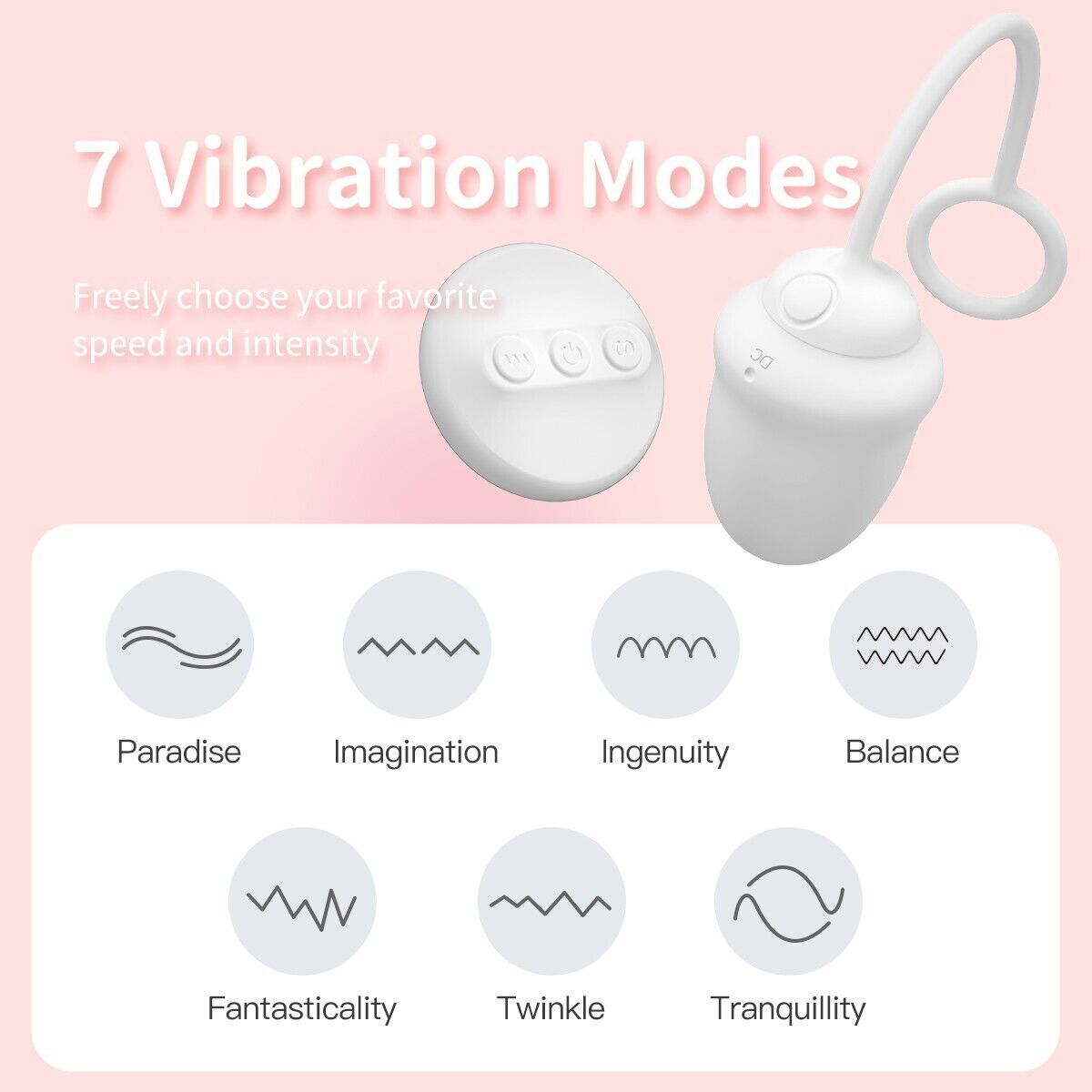 Wireless Vaginal Remote Love Egg  7 Modes 10m Range  Smooth & Soft